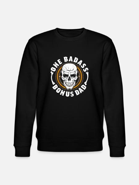 One Badass Bonus Dad - Stanley/Stella CHANGER Unisex Organic Sweatshirt - black