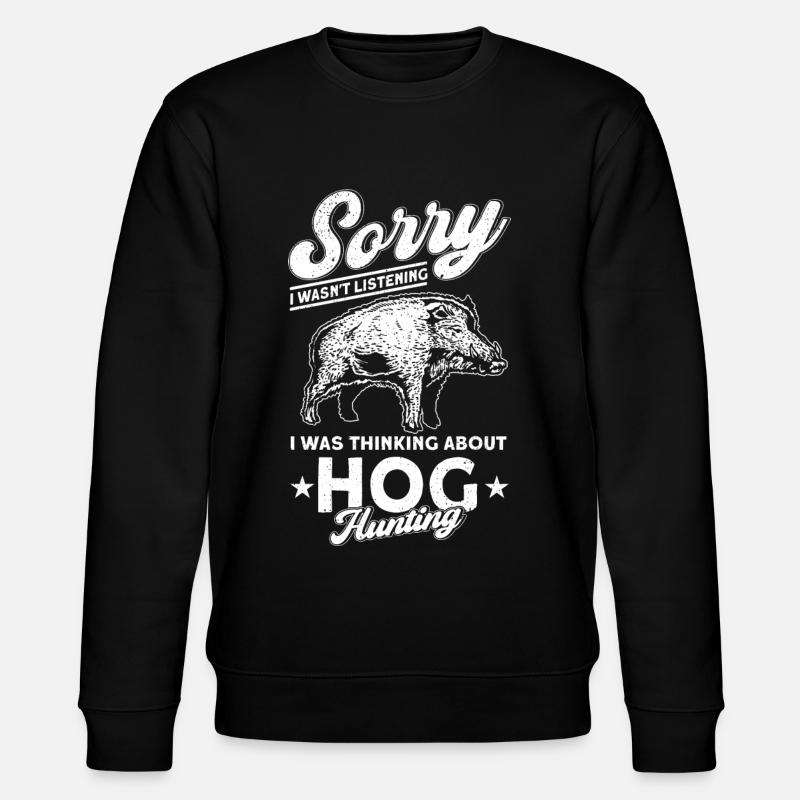 Hunter Hunting Wild Boar Gift - Stanley/Stella CHANGER Unisex Organic Sweatshirt - black