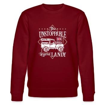 The Unstoppable Legend Landy - Stanley/Stella Unisex Bio-Sweatshirt CHANGER  - Burgunderrot - Vorne - Nik (191cm) & Marisol (170cm)