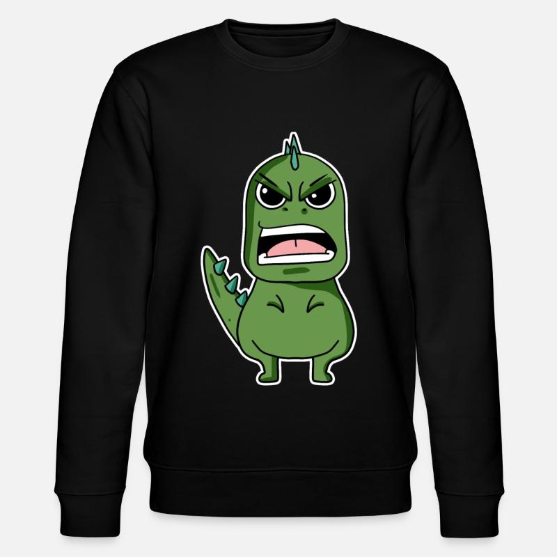 angry dino - Stanley/Stella CHANGER Unisex Organic Sweatshirt - black