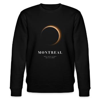 MONTREAL TOTALE SONNENFINSTERNIS 2024 - Stanley/Stella Unisex Bio-Sweatshirt CHANGER  - Schwarz - Vorne - Nik (191cm) & Marisol (170cm)