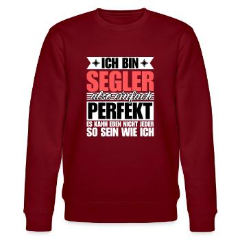 Perfekter Segler - Stanley/Stella Unisex Bio-Sweatshirt CHANGER  - Burgunderrot - Vorne - Nik (191cm) & Marisol (170cm)