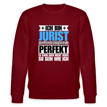 Perfekter Jurist - Stanley/Stella Unisex Bio-Sweatshirt CHANGER  - Burgunderrot - Vorne - Nik (191cm) & Marisol (170cm)