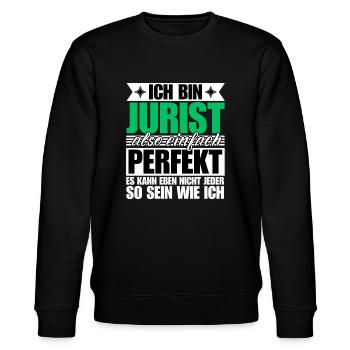 Perfekter Jurist - Stanley/Stella Unisex Bio-Sweatshirt CHANGER  - Schwarz - Vorne - Nik (191cm) & Marisol (170cm)