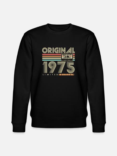 Original 1975 Vintage Vintage Birthday Retro - Stanley/Stella CHANGER Unisex Organic Sweatshirt - black