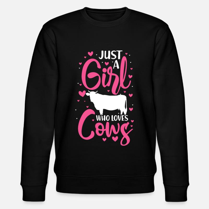 Ein Mädchen vom Land liebt Kühe - Stanley/Stella Unisex Bio-Sweatshirt CHANGER  - Schwarz