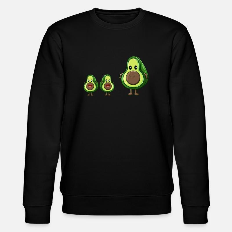 Niedliche Avocado Familie Kinder Geschenk - Stanley/Stella Unisex Bio-Sweatshirt CHANGER  - Schwarz