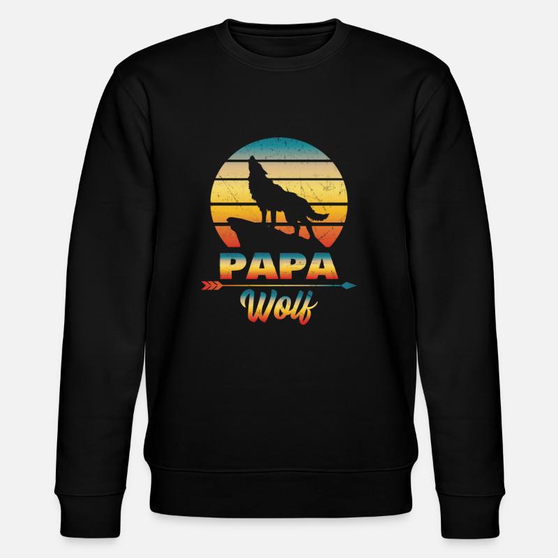 Papa Wolf - Stanley/Stella Unisex Bio-Sweatshirt CHANGER - Schwarz