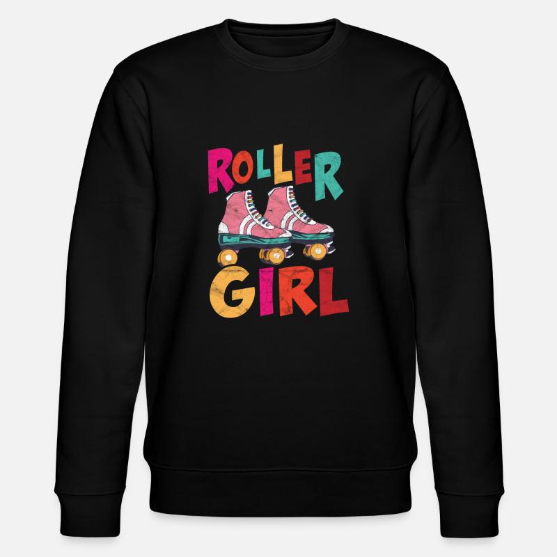 Rollschuh-Mädchen - Stanley/Stella Unisex Bio-Sweatshirt CHANGER  - Schwarz