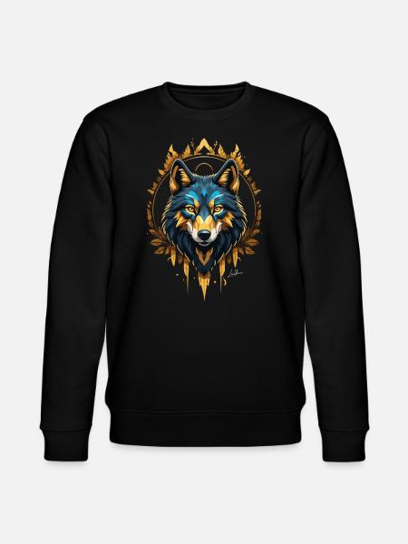 Geometrisk guldulv - Stanley/Stella økologisk unisex-sweatshirt CHANGER - sort