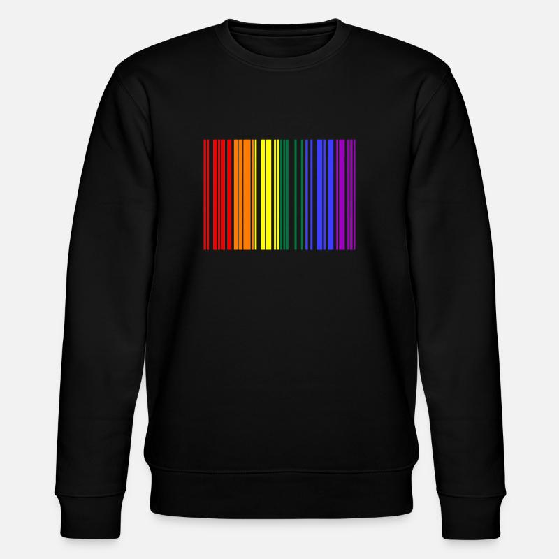 Rainbow Barcode - Stanley/Stella CHANGER Unisex Organic Sweatshirt - black