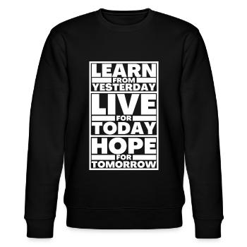 Motivation Inspiration Workout Quote - Stanley/Stella CHANGER Unisex Organic Sweatshirt - black - Front - Nik (191cm) & Marisol (170cm)