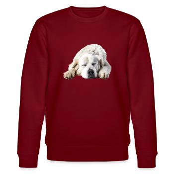 Great Pyreness - Stanley/Stella Unisex Bio-Sweatshirt CHANGER  - Burgunderrot - Vorne - Nik (191cm) & Marisol (170cm)