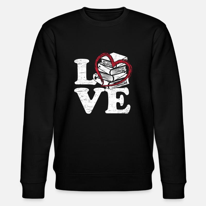 Bücher Liebe - Stanley/Stella Unisex Bio-Sweatshirt CHANGER  - Schwarz