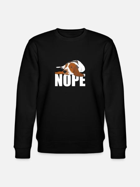 Basset Hound Nope - Stanley/Stella CHANGER Unisex Organic Sweatshirt - black
