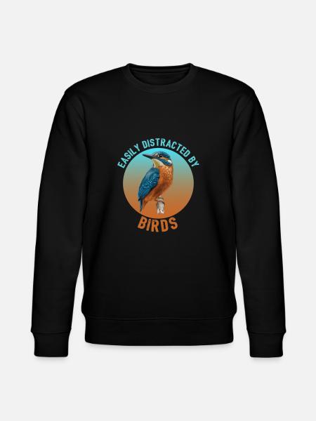 Fugl let distraheret af fugle - Stanley/Stella økologisk unisex-sweatshirt CHANGER  - sort