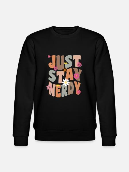 Bleib einfach nerdig - Stanley/Stella Unisex Bio-Sweatshirt CHANGER  - Schwarz