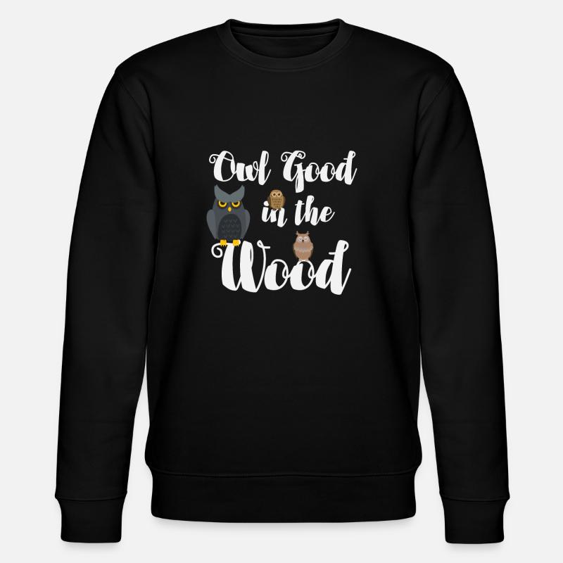 Eule gut im Wald - Stanley/Stella Unisex Bio-Sweatshirt CHANGER - Schwarz