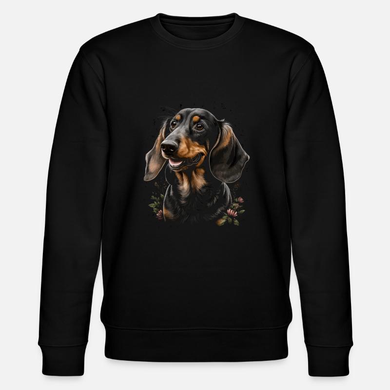 Teckel Chien Et Fleurs - Sweat bio CHANGER Stanley/Stella Unisexe - noir