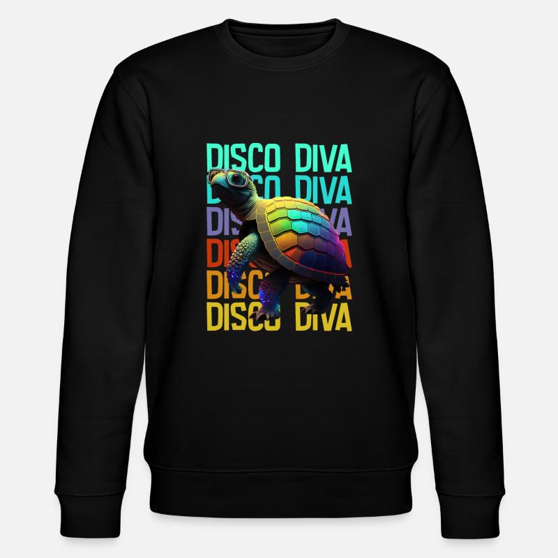 Turtle Disco Diva - Stanley/Stella CHANGER Unisex Organic Sweatshirt - black
