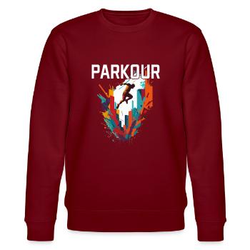 Parkour Urban Coloré - Sweat bio CHANGER Stanley/Stella Unisexe - bordeaux - Devant - Nik (191cm) & Marisol (170cm)