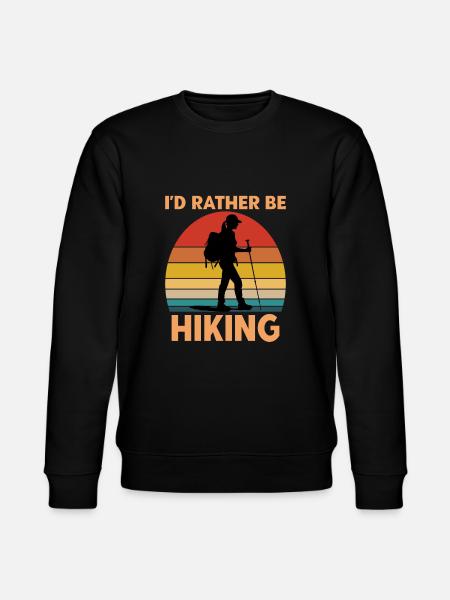 Female Hiker Id Rather Be Hiking - Stanley/Stella CHANGER Unisex Organic Sweatshirt - black