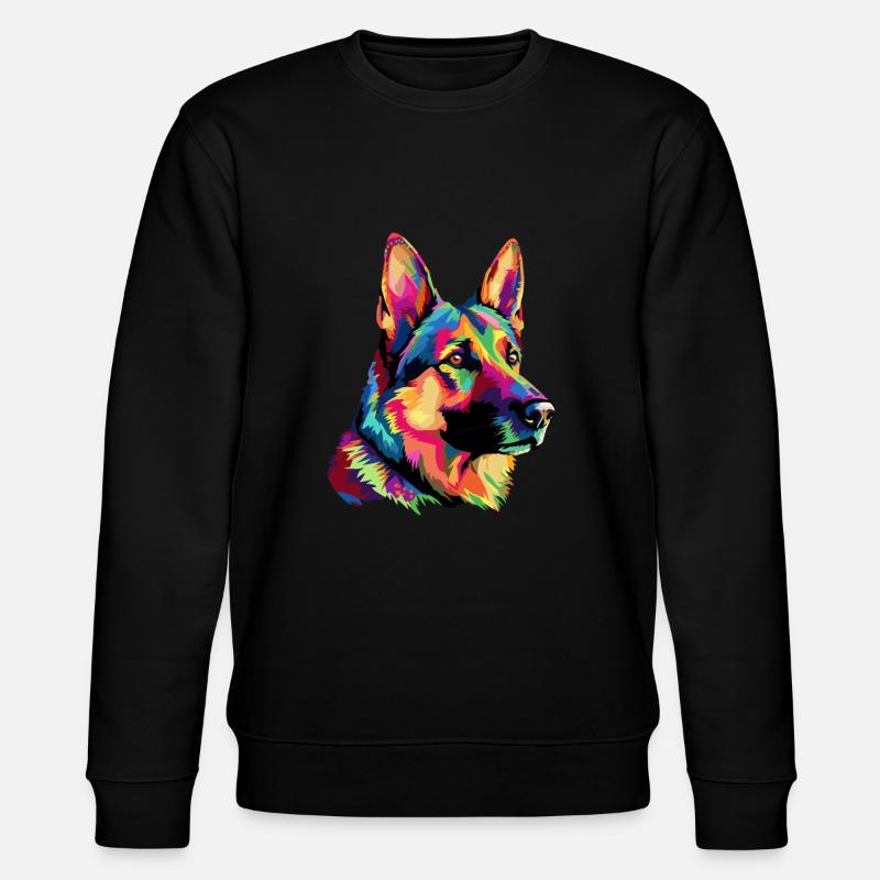 Deutscher Schäferhund Bunt - Stanley/Stella Unisex Bio-Sweatshirt CHANGER  - Schwarz