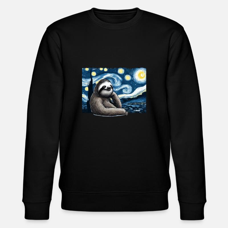 Faultier Sternennacht - Stanley/Stella Unisex Bio-Sweatshirt CHANGER - Schwarz
