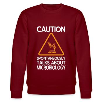 microbiology - Stanley/Stella CHANGER Unisex Organic Sweatshirt - burgundy - Front - Nik (191cm) & Marisol (170cm)