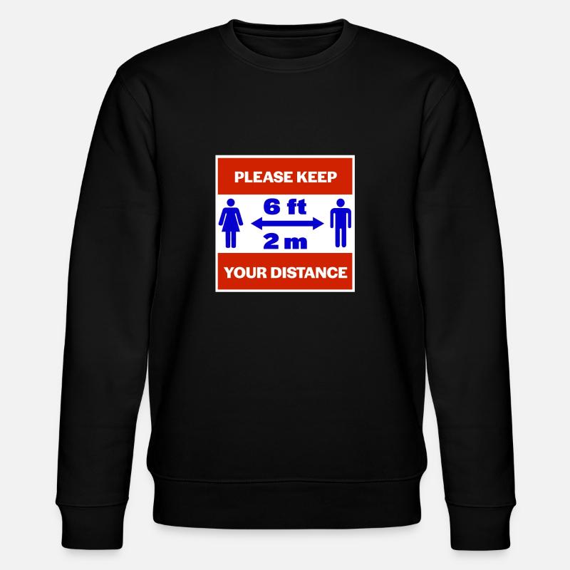 Bitte halten Sie Abstand - Stanley/Stella Unisex Bio-Sweatshirt CHANGER  - Schwarz