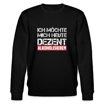 Ich Möchte Mich Heute Dezent Alkoholisieren - Stanley/Stella Unisex Bio-Sweatshirt CHANGER  - Schwarz - Vorne - Nik (191cm) & Marisol (170cm)