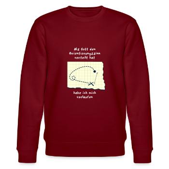 sense of direction - Stanley/Stella CHANGER Unisex Organic Sweatshirt - burgundy - Front - Nik (191cm) & Marisol (170cm)