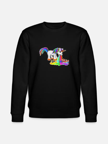 Kotzendes Einhorn - Stanley/Stella Unisex Bio-Sweatshirt CHANGER - Schwarz
