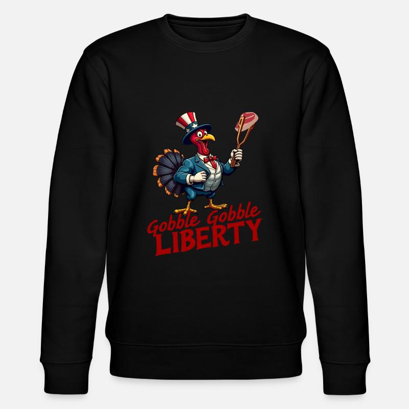 Gobble Gobble Liberty - Stanley/Stella Unisex Bio-Sweatshirt CHANGER  - Schwarz