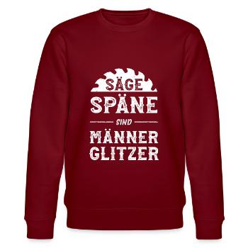 Sägespäne Glitzer Holz Förster Holzfäller Geschenk - Stanley/Stella Unisex Bio-Sweatshirt CHANGER  - Burgunderrot - Vorne - Nik (191cm) & Marisol (170cm)