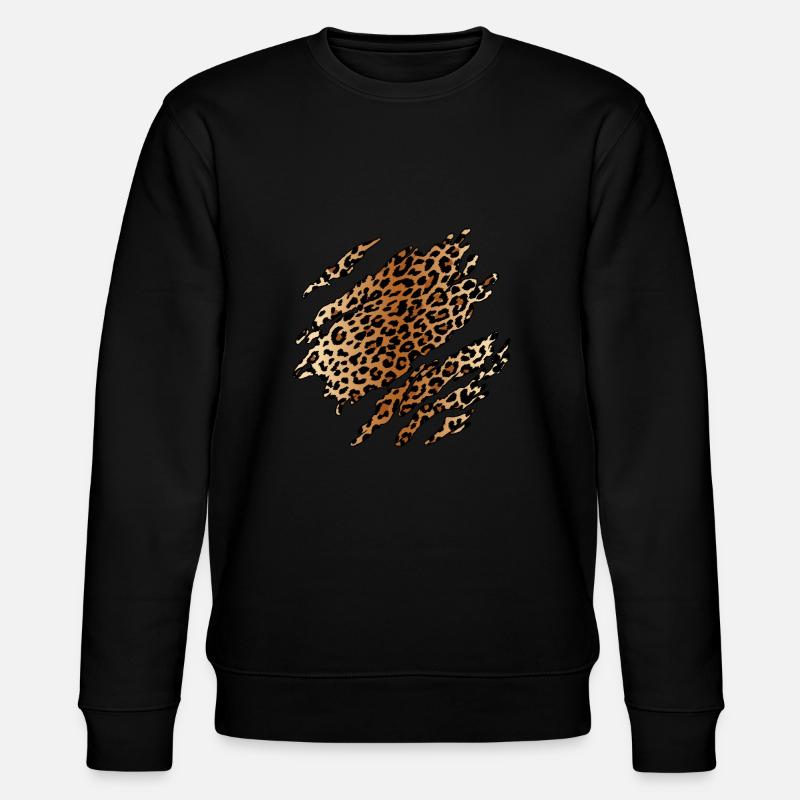 Wilder Leopard nach innen - Stanley/Stella Unisex Bio-Sweatshirt CHANGER  - Schwarz
