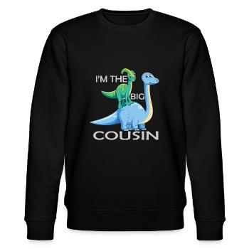 Ich bin das große Cousin-Geschenk - Stanley/Stella Unisex Bio-Sweatshirt CHANGER  - Schwarz - Vorne - Nik (191cm) & Marisol (170cm)