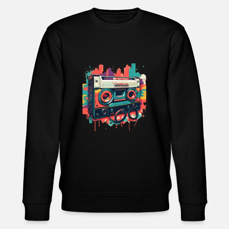 Retro Mixtape - Stanley/Stella Unisex Bio-Sweatshirt CHANGER  - Schwarz