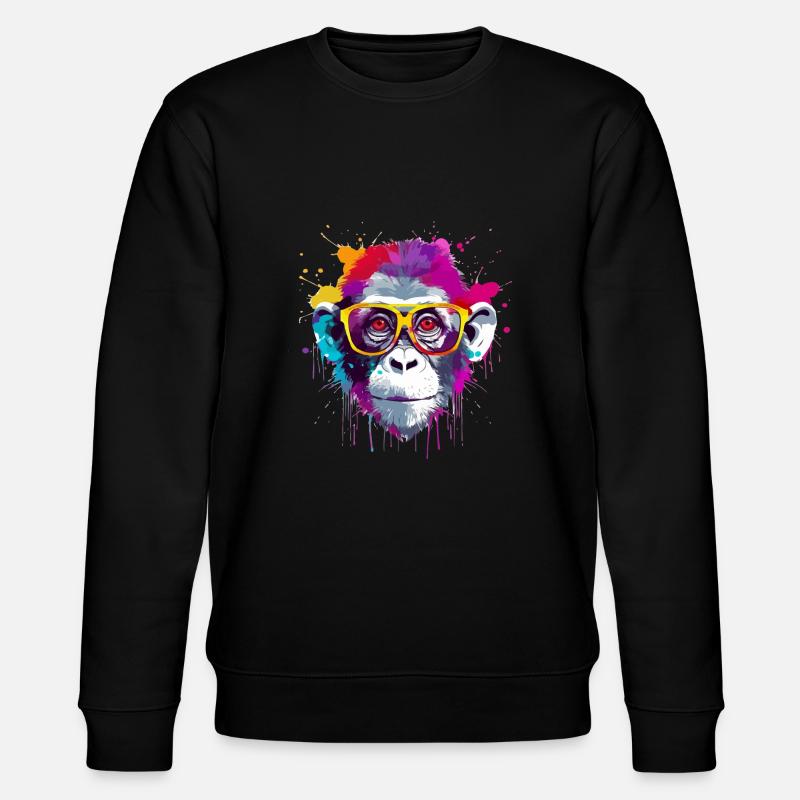 Ben the monkey - Stanley/Stella CHANGER Unisex Organic Sweatshirt - black