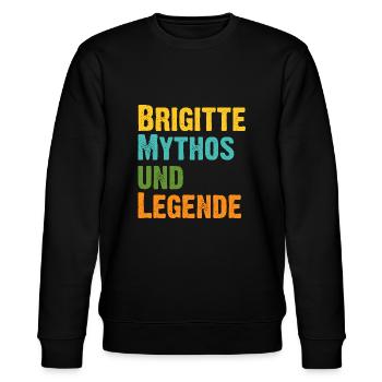 Mythos Brigitte die Legende Vorname Brigitte - Stanley/Stella Unisex Bio-Sweatshirt CHANGER  - Schwarz - Vorne - Nik (191cm) & Marisol (170cm)