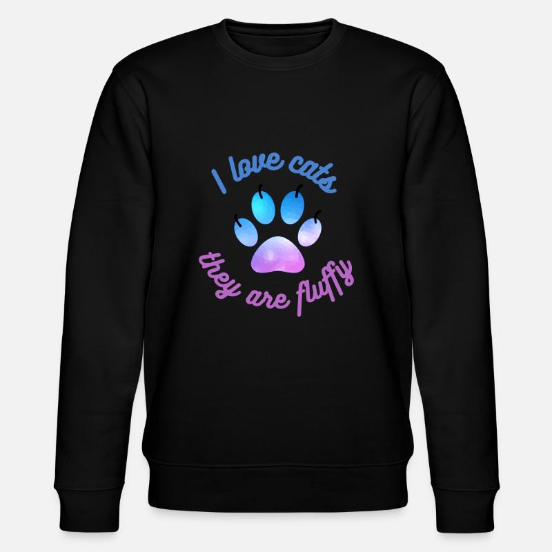 Ich liebe Katzen - Stanley/Stella Unisex Bio-Sweatshirt CHANGER  - Schwarz