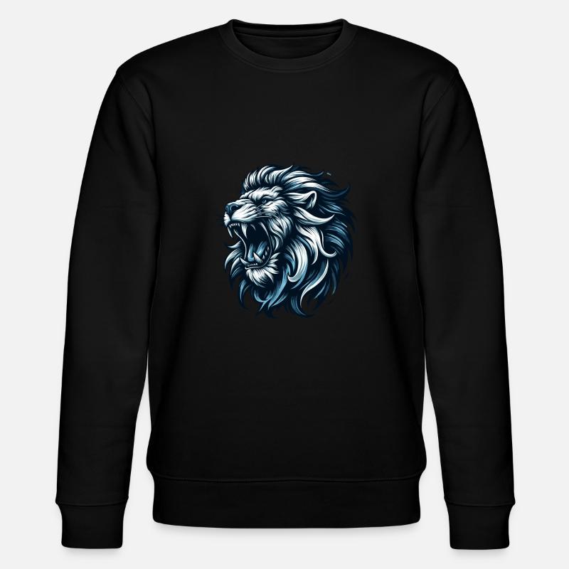 Löwe brüllt blau Geschenk - Stanley/Stella Unisex Bio-Sweatshirt CHANGER  - Schwarz