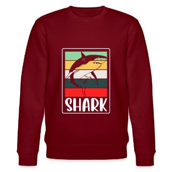 Grand requin blanc Animal marin animal - Sweat bio CHANGER Stanley/Stella Unisexe - bordeaux - Devant - Nik (191cm) & Marisol (170cm)