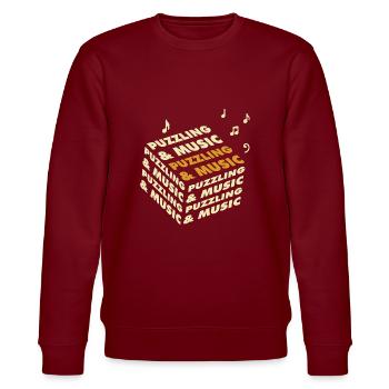Musik- und Rätsel-Puzzler-Puzzler-Hobby - Stanley/Stella Unisex Bio-Sweatshirt CHANGER  - Burgunderrot - Vorne - Nik (191cm) & Marisol (170cm)