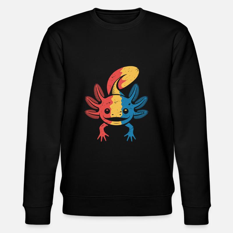 Buntes Axolotl - Stanley/Stella Unisex Bio-Sweatshirt CHANGER  - Schwarz