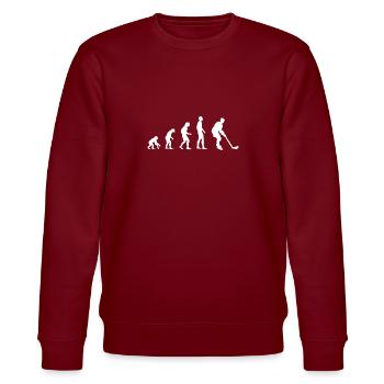 Ice Hockey Evolution - Stanley/Stella Unisex Bio-Sweatshirt CHANGER  - Burgunderrot - Vorne - Nik (191cm) & Marisol (170cm)