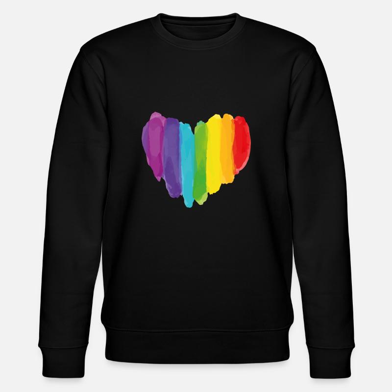 Arc-en-ciel Heart - Sweat bio CHANGER Stanley/Stella Unisexe - noir