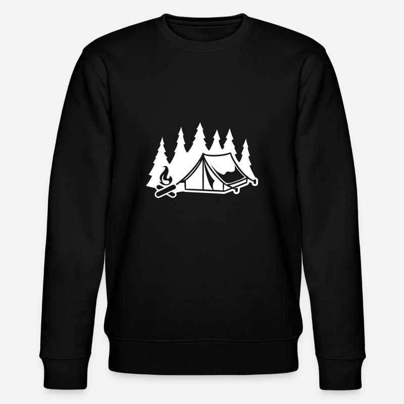 Camping Zelt Lagerfeuer Wald Zelten - Stanley/Stella Unisex Bio-Sweatshirt CHANGER  - Schwarz