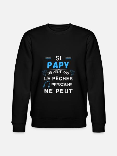 papy pêcheur canne à pêche - Sweat bio CHANGER Stanley/Stella Unisexe - noir