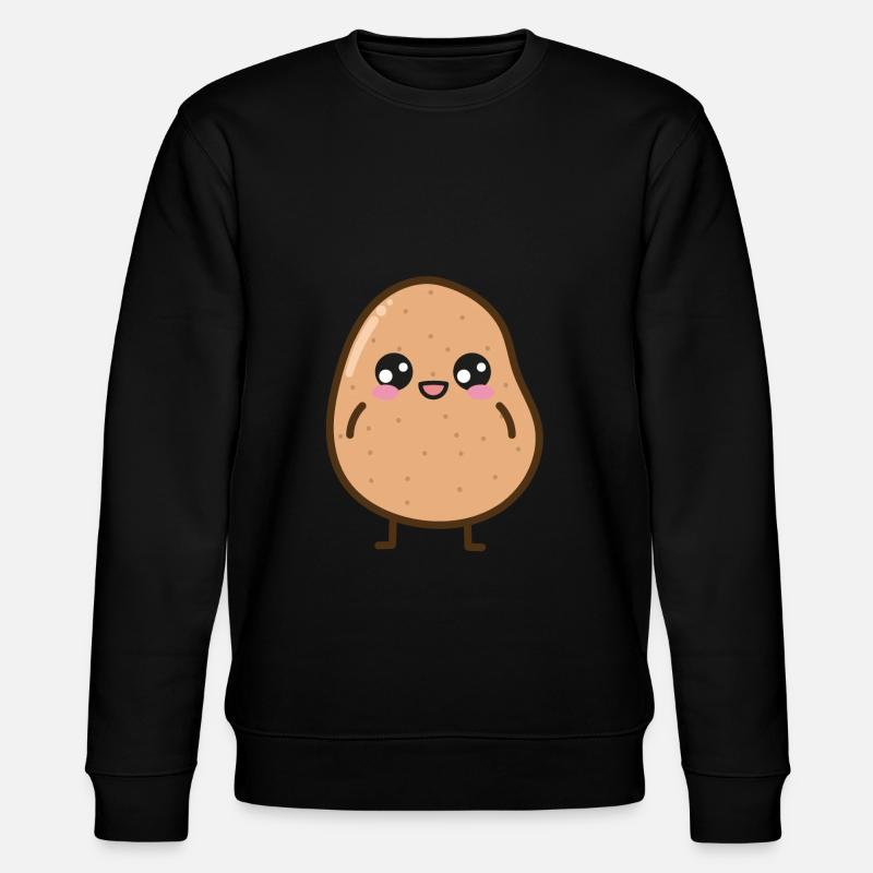 Kartoffel Lächeln Kawaii - Stanley/Stella Unisex Bio-Sweatshirt CHANGER  - Schwarz